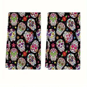 2-Pack Skull Towels with Day of the Dead design